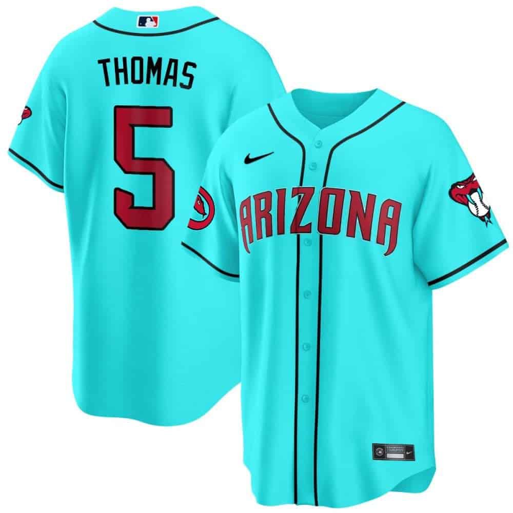 Men Arizona Diamondback #5 Thomas Light Blue 2024 Nike Cool Base MLB Jersey style 1->indianapolis colts->NFL Jersey